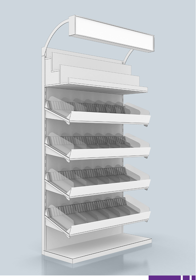 Custom white retail display stand